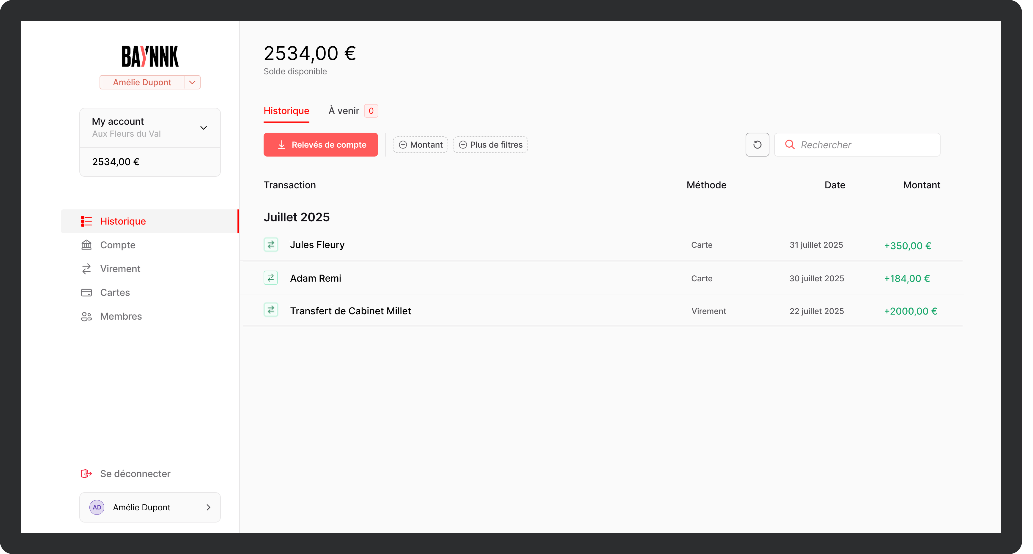 Baynnk account board